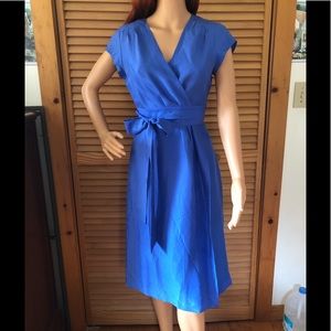 Banana Republic Cornflower Blue Silk Wrap Dress
